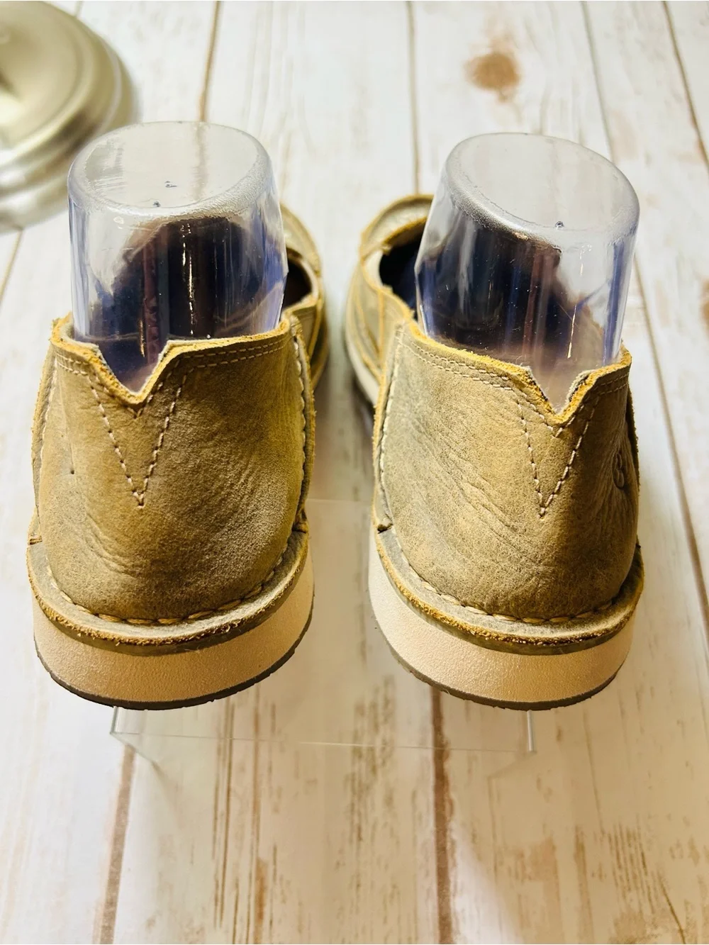 Ariat Suede Cruiser Loafers Slip-On Dark Tan White Embroidery - Picture 7 of 9
